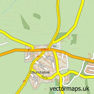 Street map sample of Churchstow, Devon