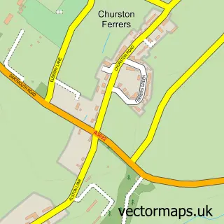 Street map sample of Churston Ferrers, Devon