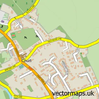 Street map sample of Churt, Surrey