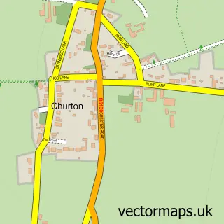 Street map sample of Churton, Cheshire