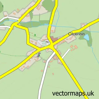 Street map sample of Cilcennin, Dyfed