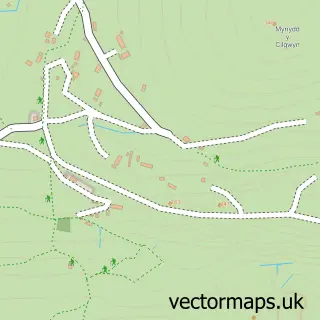 Street map sample of Cilgwyn, Gwynedd