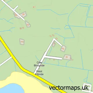 Street map sample of Cille Bhrìghde, Western Isles