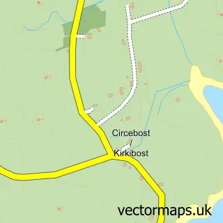 Street map sample of Circebost, Western Isles