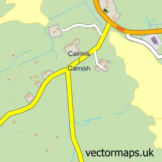 Street map sample of Càirinis, Western Isles
