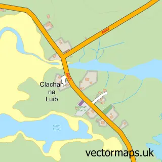 Street map sample of Clachan an Lùib, Western Isles