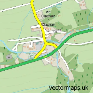 Street map sample of Clachan, Argyll and Bute