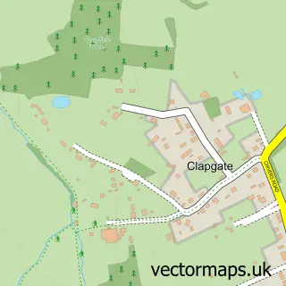 Street map sample of Clapgate, Essex