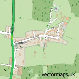 Street map sample of Clapham, West Sussex