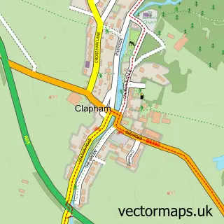 Street map sample of Clapham, North Yorkshire