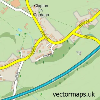 Street map sample of Clapton in Gordano, Somerset