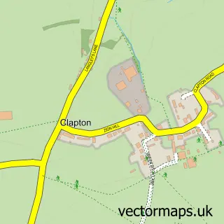 Street map sample of Clapton, Somerset