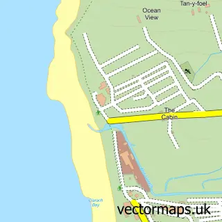 Street map sample of Clarach, Dyfed
