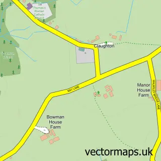 Street map sample of Claughton, Lancashire