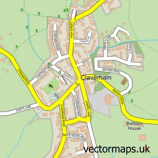 Street map sample of Claverham, Somerset