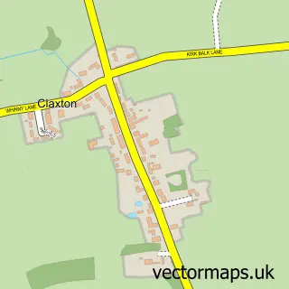 Street map sample of Claxton, North Yorkshire