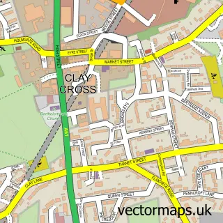 Street map sample of Clay Cross, Derbyshire