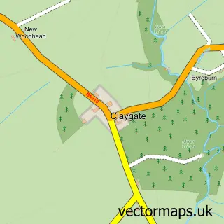 Street map sample of Claygate, Dumfries