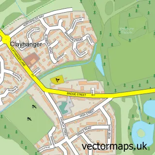 Street map sample of Clayhanger, West Midlands
