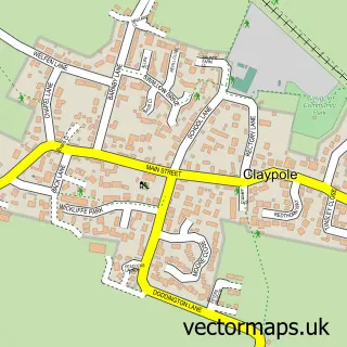 Street map sample of Claypole, Lincolnshire