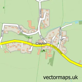 Street map sample of Clayton, South Yorkshire