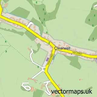 Street map sample of Clearwell, Gloucestershire