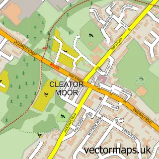 Street map sample of Cleator Moor, Cumbria