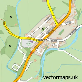 Street map sample of Cleator, Cumbria