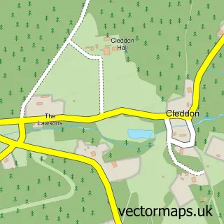 Street map sample of Cleddon, Gwent