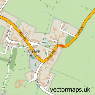 Street map sample of Cleeve Prior, Worcestershire