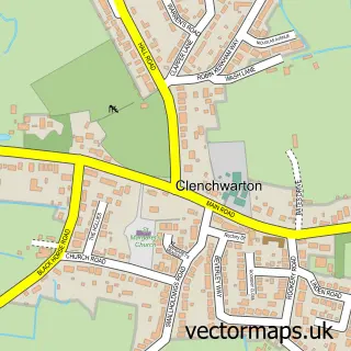 Street map sample of Clenchwarton, Norfolk