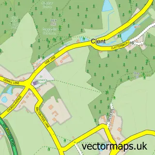 Street map sample of Clent, Worcestershire