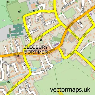 Street map sample of Cleobury Mortimer, Shropshire