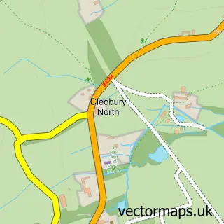 Street map sample of Cleobury North, Shropshire