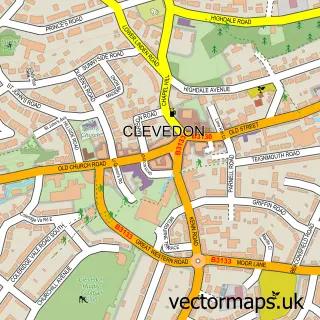 Street map sample of Clevedon, Somerset