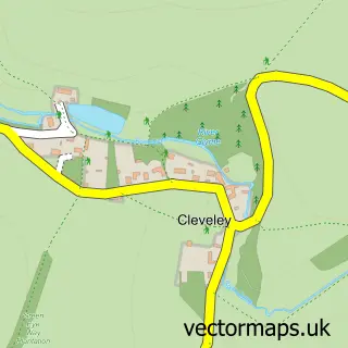 Street map sample of Cleveley, Oxfordshire