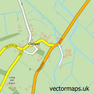Street map sample of Clewer, Somerset