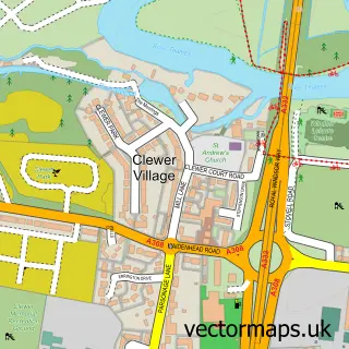 Street map sample of Clewer Village, Berkshire
