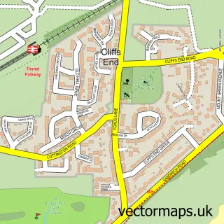 Street map sample of Cliffsend, Kent