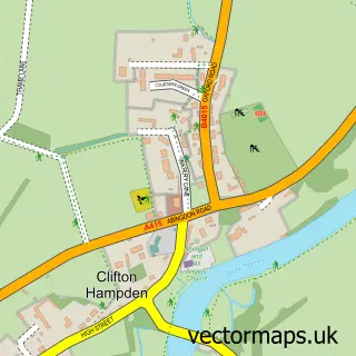 Street map sample of Clifton Hampden, Oxfordshire