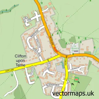 Street map sample of Clifton upon Teme, Worcestershire