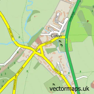 Street map sample of Clifton, Derbyshire