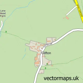 Street map sample of Clifton, North Yorkshire