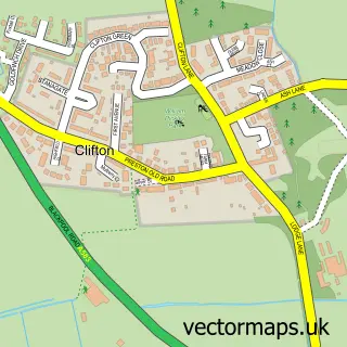 Street map sample of Clifton, Lancashire