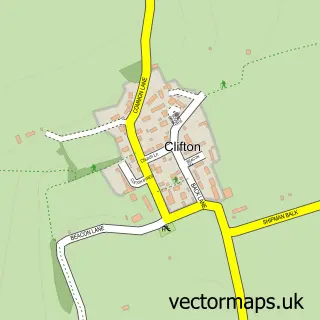 Street map sample of Clifton, South Yorkshire