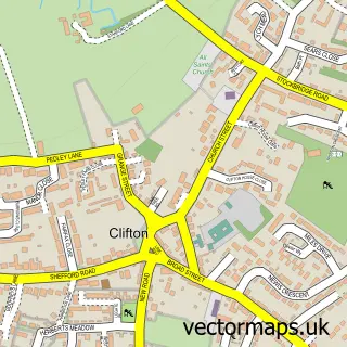 Street map sample of Clifton, Bedfordshire