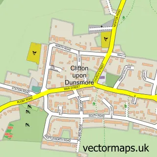 Street map sample of Clifton-upon-Dunsmore, Warwickshire