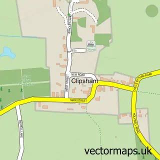 Street map sample of Clipsham, Rutland
