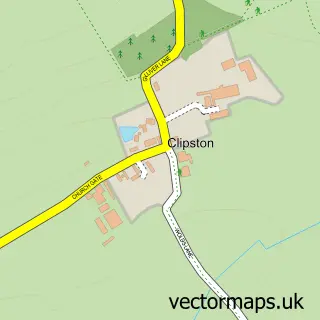 Street map sample of Clipston on the Wolds, Nottinghamshire