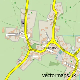 Street map sample of Clipston, Northamptonshire
